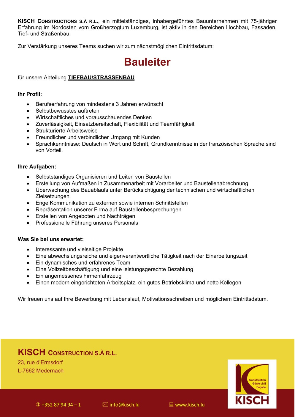 TECHNIKER IM TIEFBAU